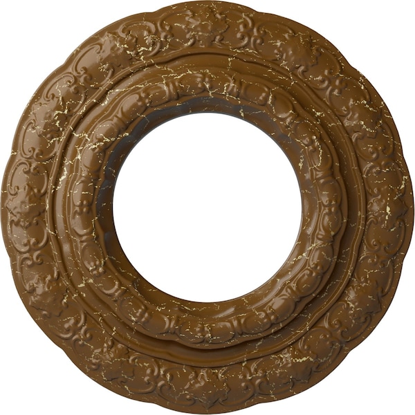 Ekena Millwork Lisbon Ceiling Medallion (Fits Canopies up to 7"), 15 3/8"OD x 7"ID x 1"P, Smokey Topaz Crackle CM15LISTC - main
